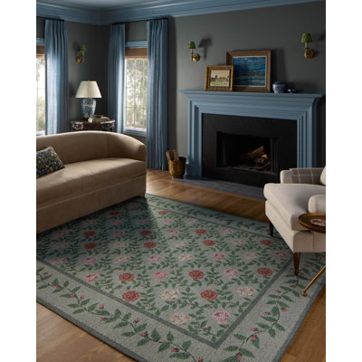 Rifle Paper Co. x Loloi Wildwood Blue Area Rug & Reviews | Wayfair